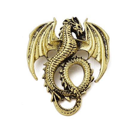 Retro Antique Golden Animal Alloy Brooches for Backpack Clothes JEWB-S040-02A-AG-1