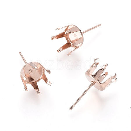 304 Stainless Steel Stud Earring Findings STAS-D448-087RG-9mm-1