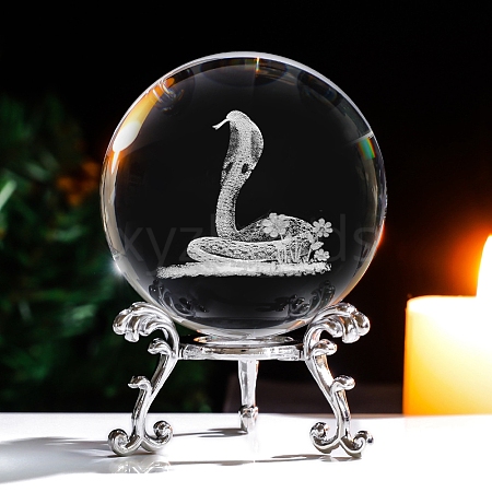 Inner Carving 12 Chinese Zodiac Signs Glass Crystal Ball Diaplay Decoration PW-WG32D61-11-1