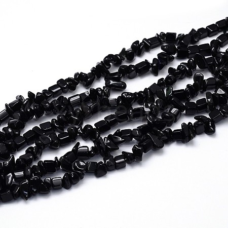 Natural Obsidian Beads Strands G-O049-C-35-1