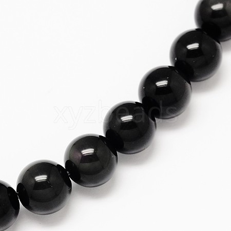 Natural Obsidian Round Beads Strands X-G-L275-03-18mm-01-1