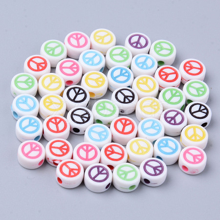 Opaque White Acrylic Beads X-MACR-S273-42-1