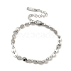 Non-Tarnish 304 Stainless Steel Oval Link Chains Bracelet for Men Women BJEW-G640-05P-1