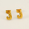 Chunk Letter 304 Stainless Steel Stud Earrings for Women EJEW-G386-01J-G-1