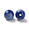 Printed Wood European Beads WOOD-Z002-08B-2