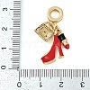 Rack Plating Brass Clear Cubic Zirconia Makeup European Dangle Charms KK-P287-34A-G-3