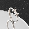 925 Sterling Silver Bowknot Adjustable Rings for Women RJEW-R008-02S-04-1