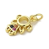 Brass Micro Pave Cubic Zirconia Charms KK-M283-18B-02-2