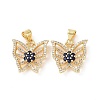 Brass Micro Pave Cubic Zirconia Pendants ZIRC-I063-44G-02-2