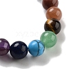 Natural Tiger Eye Round Beaded Chakra Stretch Bracelets BJEW-K251-01E-4