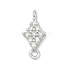 Brass Micro Pave Clear Cubic Zirconia Connector Charms KK-Z094-08P-03-1