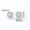 Elegant Zircon Square Stud Earrings for Women TY1635-10-1