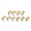 Brass Micro Pave Cubic Zirconia Padlock Stud Earrings EJEW-N011-27-NF-1