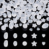 100Pcs 5 Style Transparent Frosted Acrylic Beads FACR-PJ0001-02-4