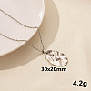 Stainless Steel Oval Pendant Necklaces FU8631-1-1
