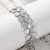 304 Stainless Steel Flower Link Chain Bracelets for Women BJEW-F488-21P-03-2