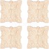 Natural Solid Wood Carved Onlay Applique Craft WOOD-FH0001-35-1