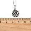 Zinc Alloy Crystal Rhinestone Sport Ball Pendant Cable Chain Necklaces NJEW-U024-01P-04-5