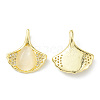 Rack Plating Brass Pave Cubic Zirconia with Cat Eye Pendants KK-G464-14G-1