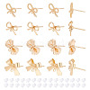 ARRICRAFT 16Pcs 4 Styles Brass Stud Earring Findings KK-AR0003-71-1