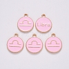 Alloy Enamel Pendants X-ENAM-S124-01B-09K-2