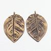 Tibetan Style Alloy Leaf Big Pendants TIBEP-Q040-089AB-NR-2