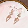 304 Stainless Steel Triangle Dangle Earrings EJEW-Z129-07RG-2