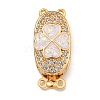 Brass Micro Pave Cubic Zirconia Box Clasps KK-U037-21G-1