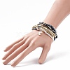 2Pcs 2 Color Natural Lava Rock & Synthetic Hematite & Shell Beaded Multi-strand Bracelets Set BJEW-JB08784-5