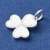 925 Sterling Silver Heart Flower Charms STER-K180-11B-S-2