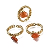 Brass Curb Chain Cuff Rings for Women RJEW-Z085-03G-05-4