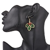 304 Stainless Steel Leaf Dangle Earrings EJEW-MZ00622-3