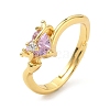 Brass Micro Pave Cubic Zirconia Finger Rings RJEW-H258-08G-4