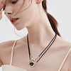 Number 6 Alloy & Acrylic & Wax Cord Double Layer Necklaces & Bracelets Sets for Women SJEW-CY0001-02-5