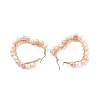 Natural Pearl Wire Wrapped Heart Big Hoop Earrings for Women EJEW-JE04796-01-4