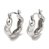 Non-Tarnish 304 Stainless Steel Twist Hoop Earrings EJEW-B026-06P-1