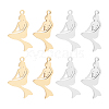 Unicraftale 12Pcs 2 Colors Ion Plating(IP) 201 Stainless Steel Pendants STAS-UN0029-77-1