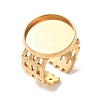 Woven Bezel 304 Stainless Steel Cuff Ring Components SA-CBAD8FA-01G-05-1