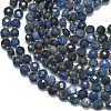 Natural Blue Agate Beads Strands G-K389-B27-01-3