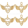 8pcs Brass Micro Pave Cubic Zirconia Pendants KK-BBC0020-22-1