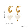 Heart Stainless Steel with Imitation Pearl Gold Plated Earrings JZ8355-1-1