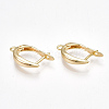 Brass Hoop Earring Findings with Latch Back Closure KK-S350-072G-1