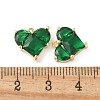 Brass Micro Pave Clear Cubic Zirconia Pendants KK-Q031-42G-3