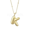 1Pc Initial Letter Brass Pendant Necklaces NJEW-YW0001-24K-1