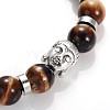 Buddha Head Gemstone Beaded Stretch Bracelets BJEW-JB01864-05-2