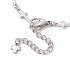 Brass Bar Link Chains Bracelets for Women BJEW-JB11315-02-4