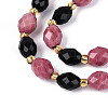 Natural Obsidian & Rhodonite Beads Strands G-N358-04A-04-4
