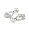 Rack Plating Eco-Friendly Brass Micro Pave Clear Cubic Zirconia European Dangle Charms KK-K330-46P-3