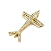 Plane Rack Plating Brass Micro Pave Cubic Zirconia Pendants KK-Z074-21G-2