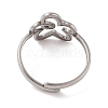 Non-Tarnish 304 Stainless Steel Hollow Flower Cuff Ring for Women RJEW-G322-07P-3